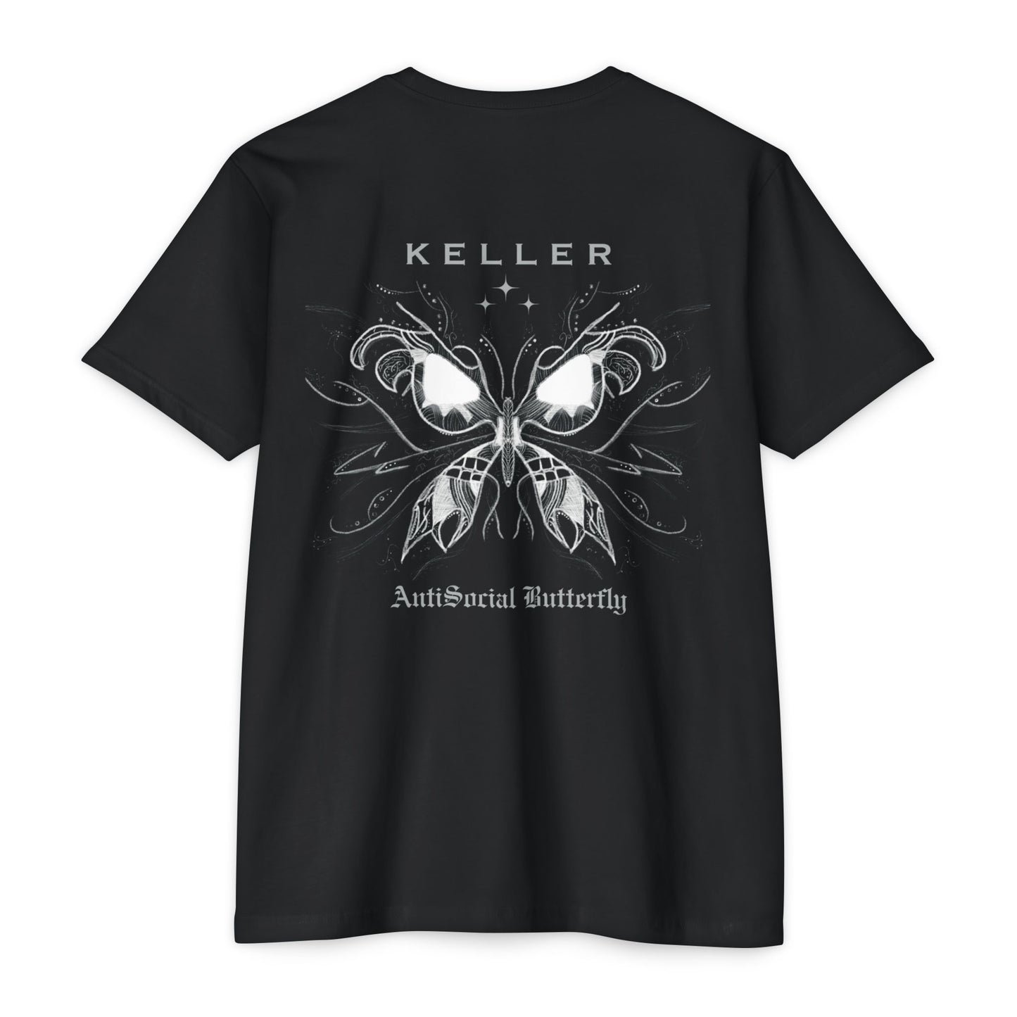 Keller Indie Music Antisocial Butterfly Unisex CVC Jersey T-shirt