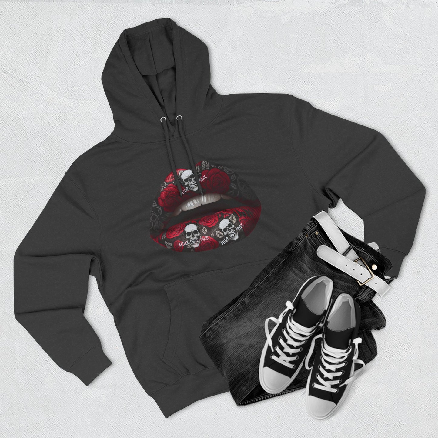 Keller Indie Music™ Signature Hoodie – “Lips, Skulls & Sound” Edition