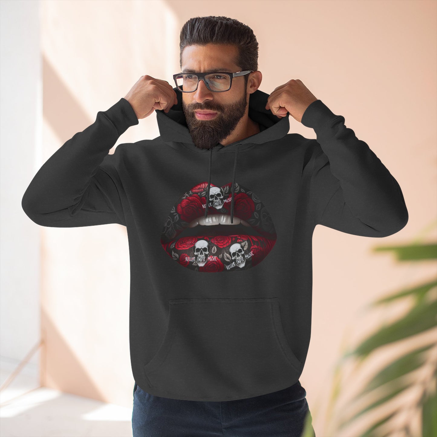 Keller Indie Music™ Signature Hoodie – “Lips, Skulls & Sound” Edition