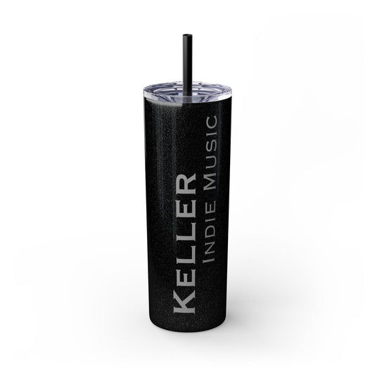Keller Indie Music Skinny Tumbler with Straw, 20oz