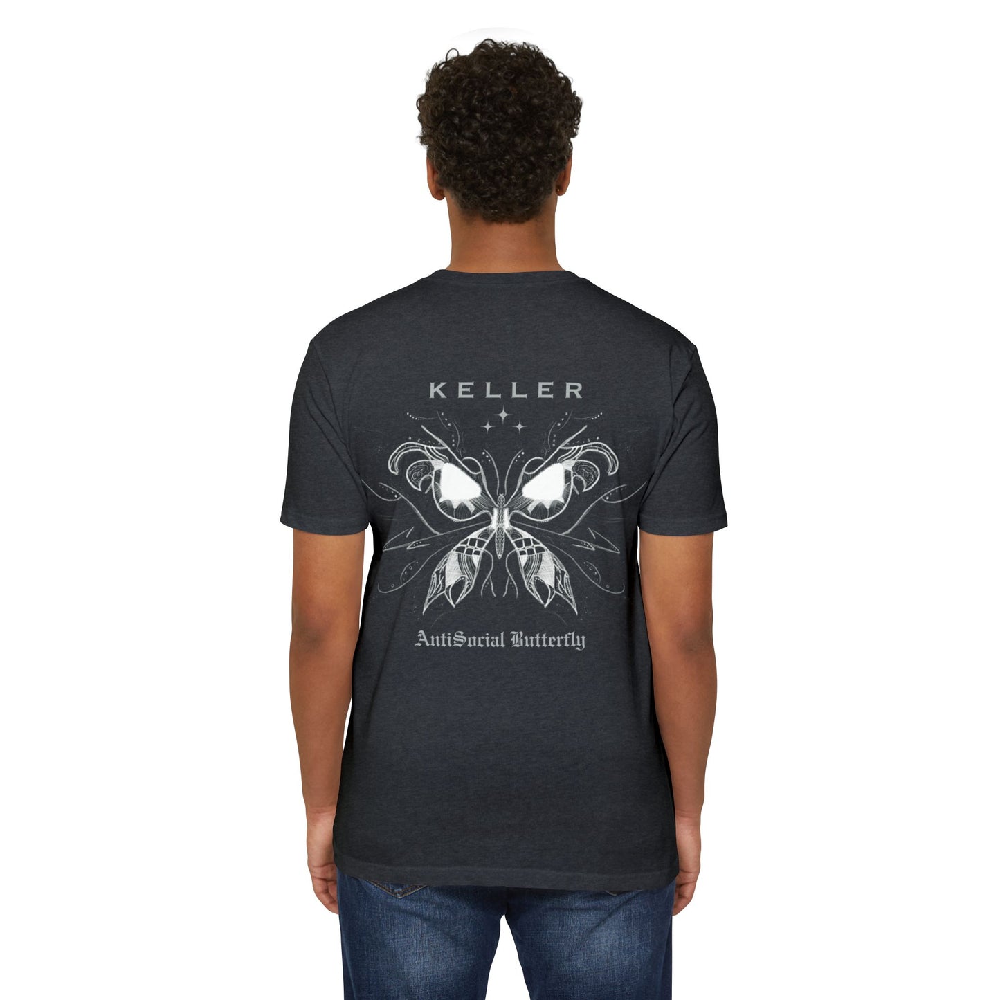 Keller Indie Music Antisocial Butterfly Unisex CVC Jersey T-shirt